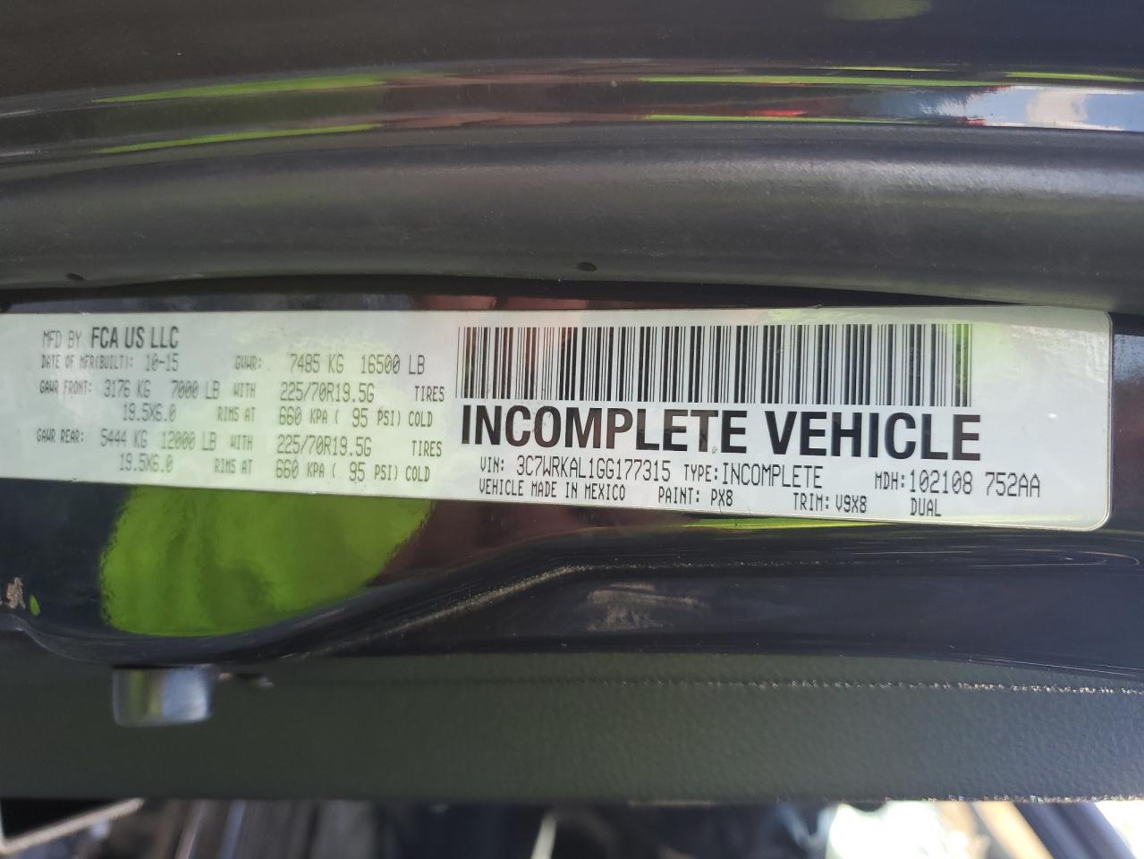 3C7WRKAL1GG177315 2016 Ram 4500