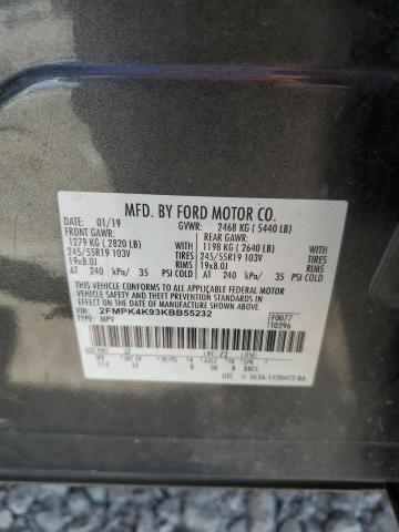 2019 Ford Edge Titanium VIN: 2FMPK4K93KBB55232 Lot: 55216884