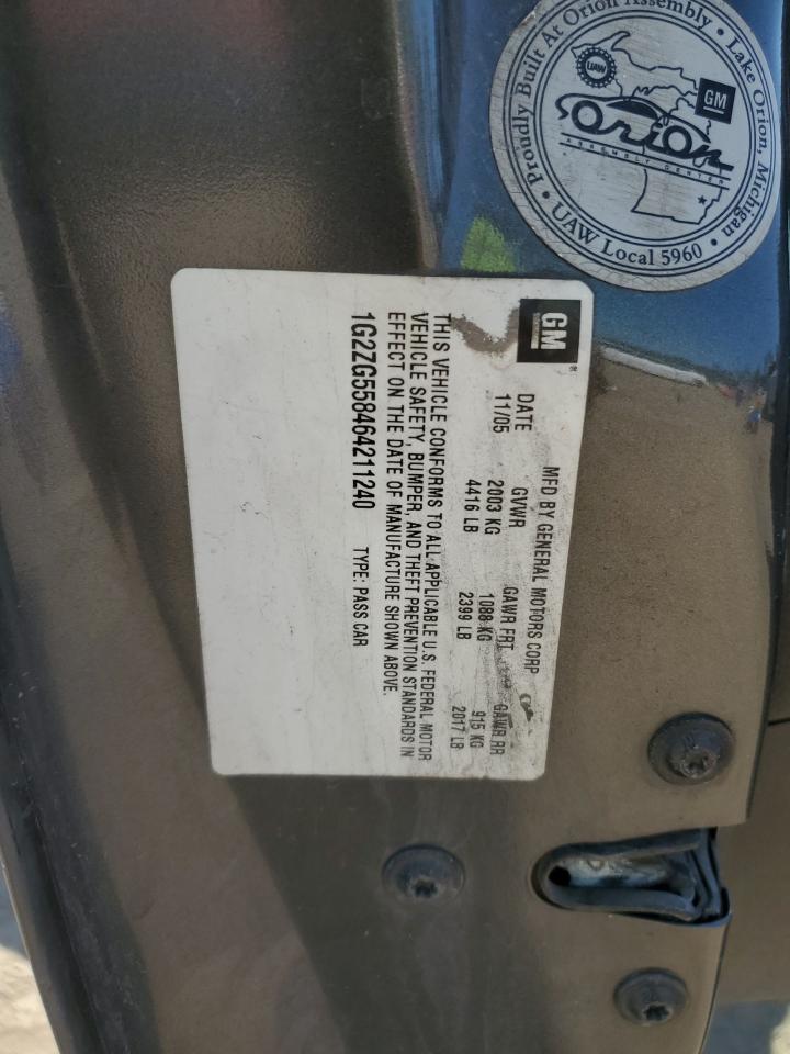 1G2ZG558464211240 2006 Pontiac G6 Se1