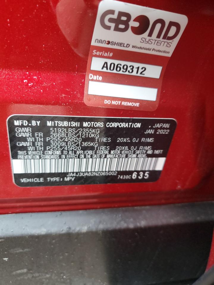 JA4J3UA82NZ065002 2022 Mitsubishi Outlander Se