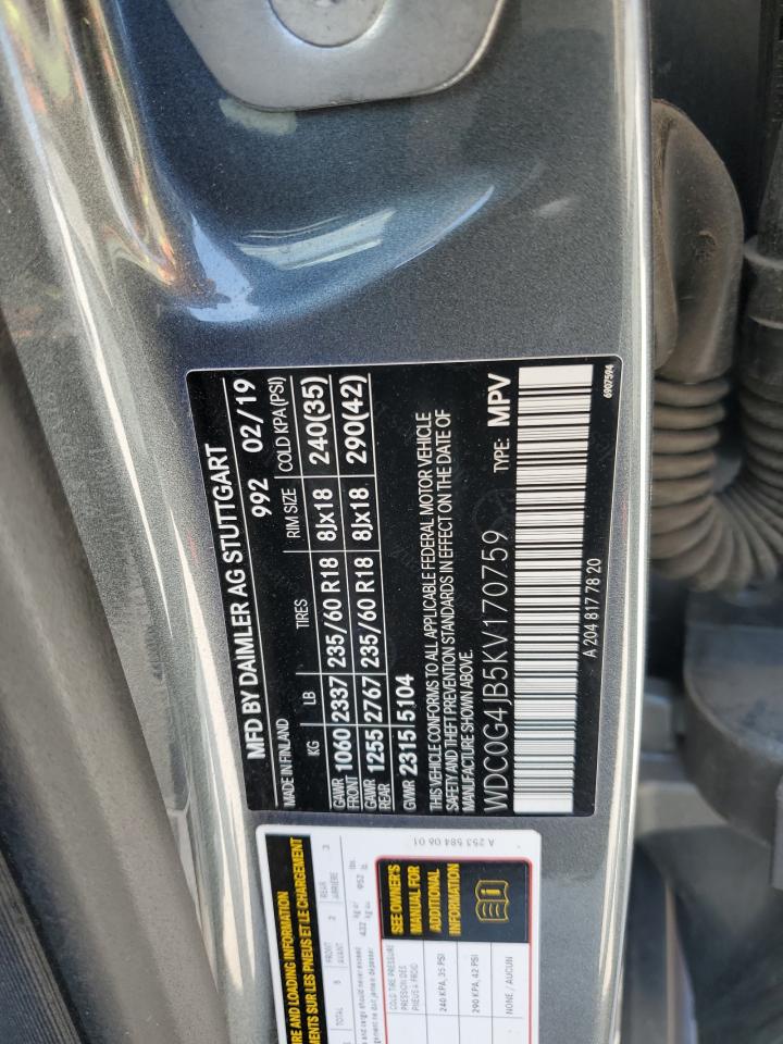 WDC0G4JB5KV170759 2019 Mercedes-Benz Glc 300