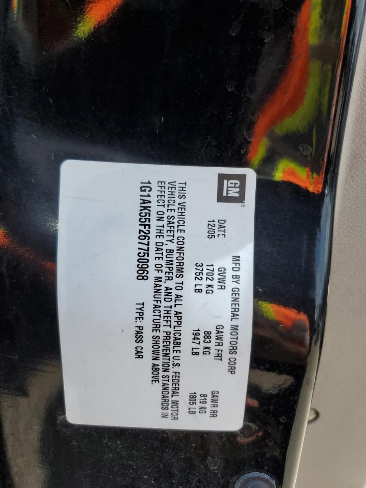 1G1AK55F267750968 2006 Chevrolet Cobalt Ls