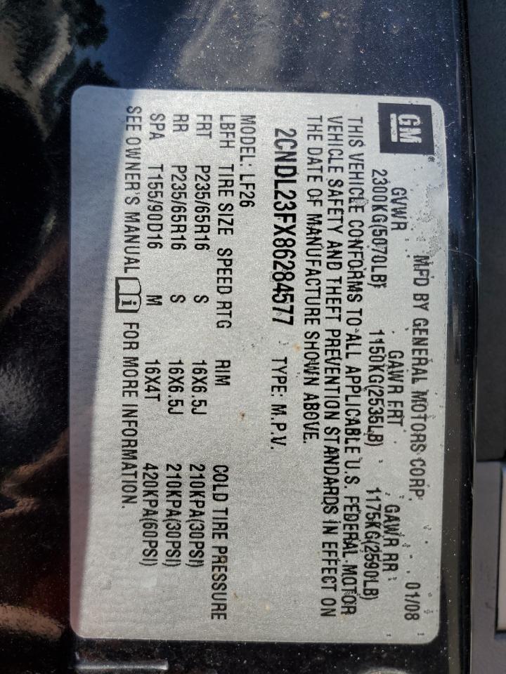 2CNDL23FX86284577 2008 Chevrolet Equinox Ls