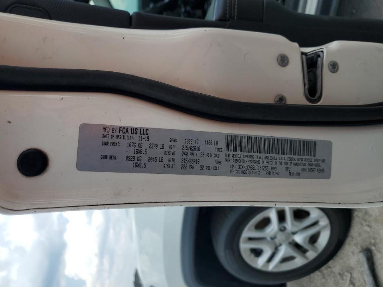 3C4NJCAB2LT151255 2020 Jeep Compass Sport