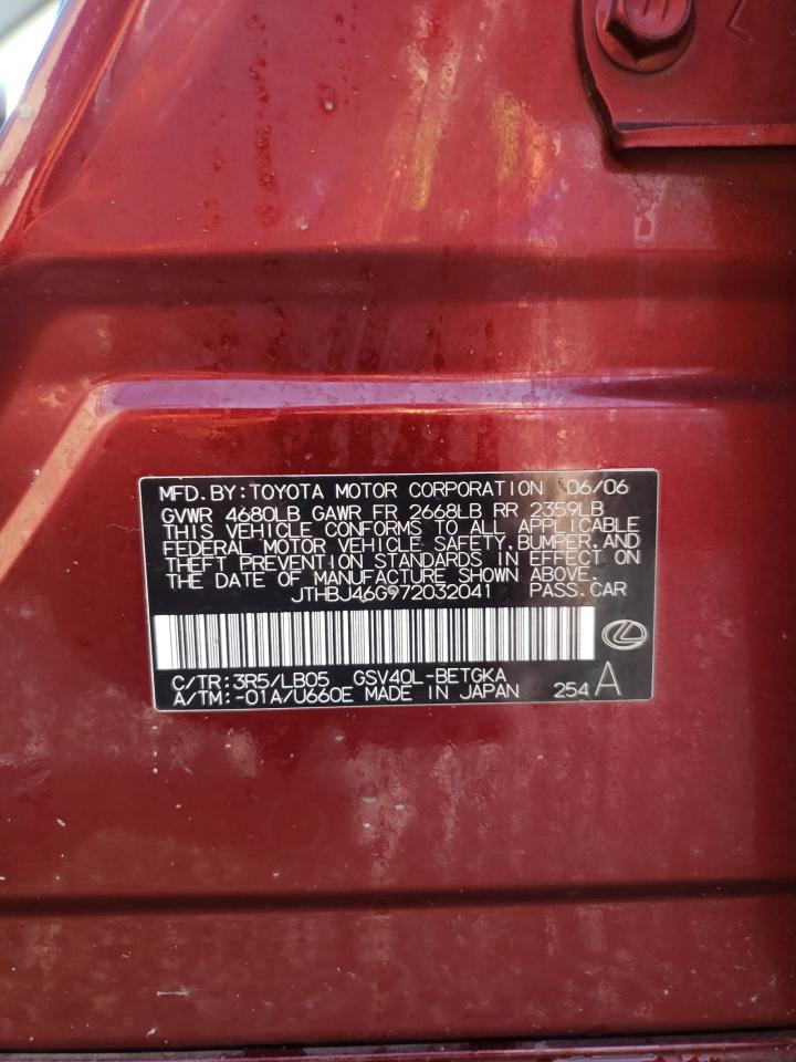 JTHBJ46G972032041 2007 Lexus Es 350