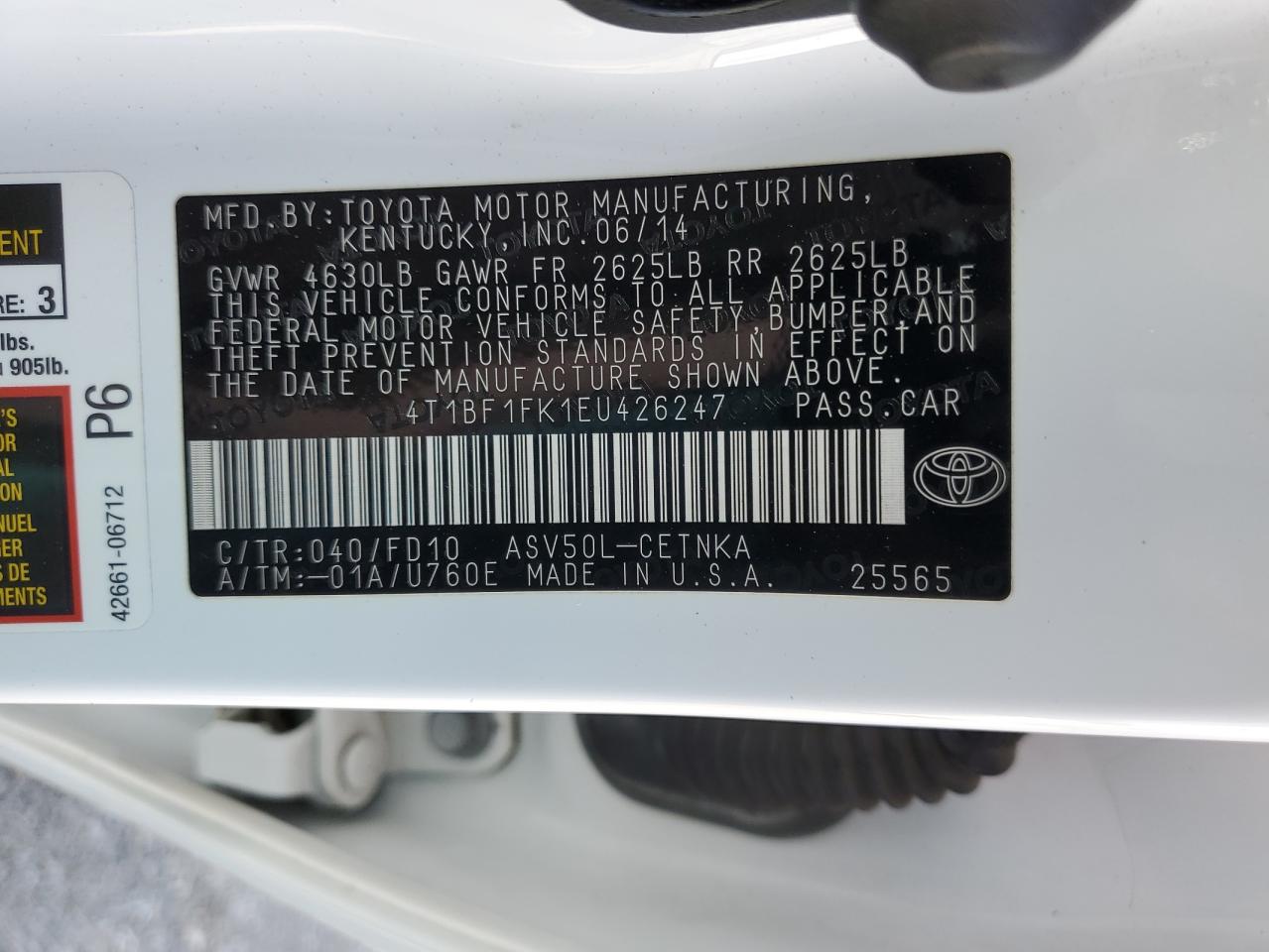 4T1BF1FK1EU426247 2014 Toyota Camry L