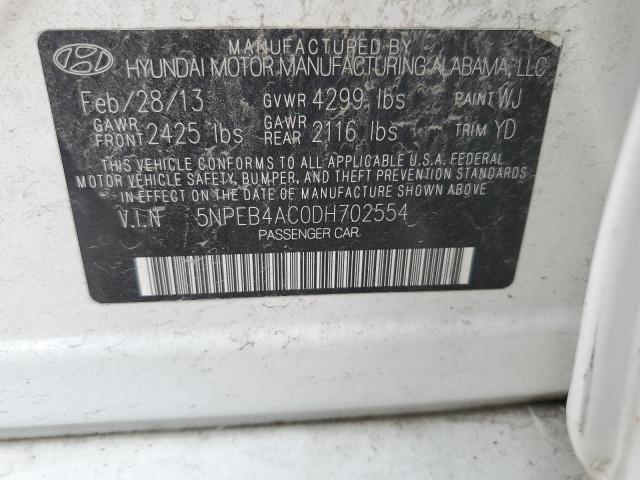 5NPEB4AC0DH702554 2013 Hyundai Sonata Gls