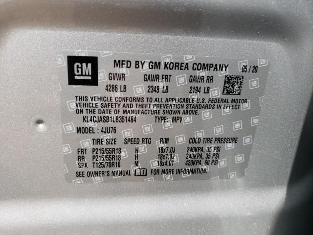 2020 Buick Encore Preferred VIN: KL4CJASB1LB351484 Lot: 54521274