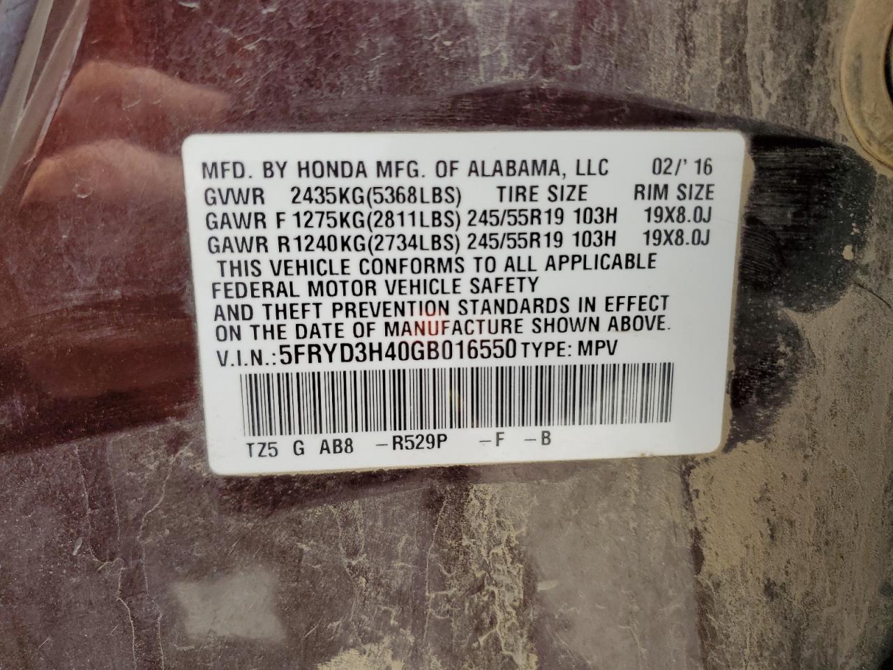 5FRYD3H40GB016550 2016 Acura Mdx Technology