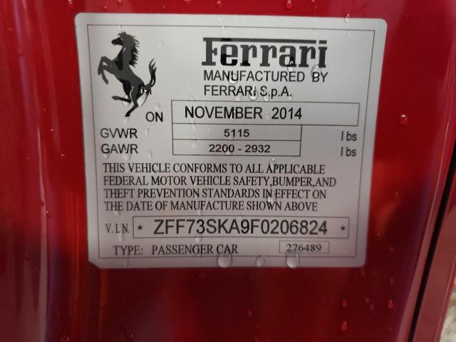 2015 Ferrari Ff VIN: ZFF73SKA9F0206824 Lot: 55524034
