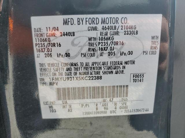 2005 Ford Escape Xlt VIN: 1FMYU931X5KC22388 Lot: 54139374