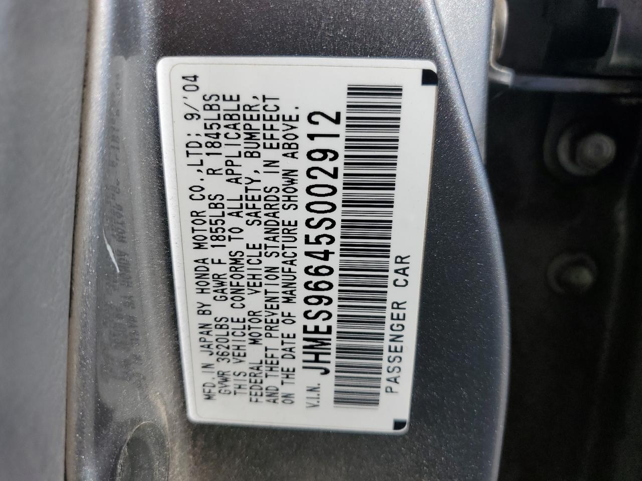 JHMES96645S002912 2005 Honda Civic Hybrid