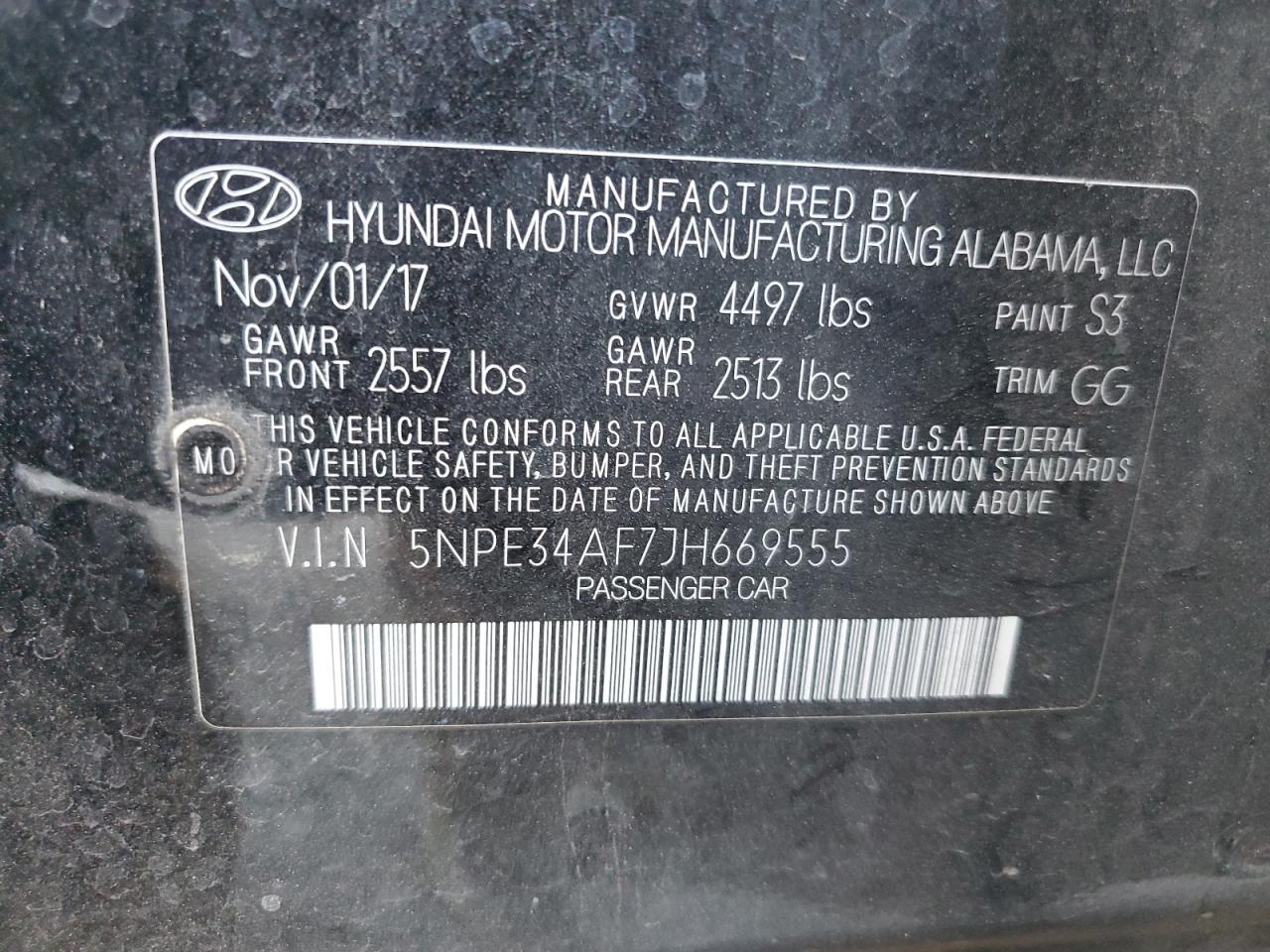 5NPE34AF7JH669555 2018 Hyundai Sonata Sport