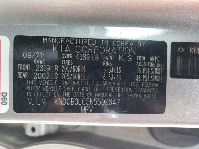 2022 Kia Niro Lx VIN: KNDCB3LC5N5509347 Lot: 54649334