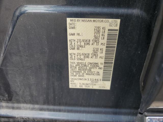 2018 Nissan Murano S VIN: 5N1AZ2MH5JN131463 Lot: 52410314