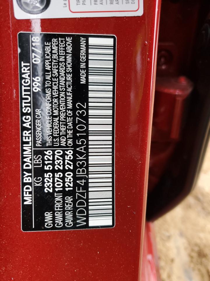 WDDZF4JB3KA510732 2019 Mercedes-Benz E 300