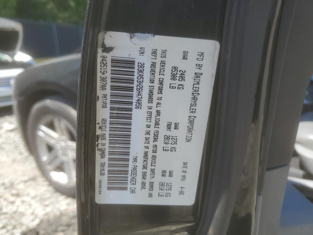 2B3KA53H26H474056 2006 Dodge Charger R/T