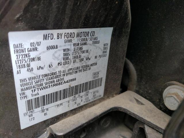 2008 Ford F350 Srw Super Duty VIN: 1FTWW31R68EA42999 Lot: 55536804