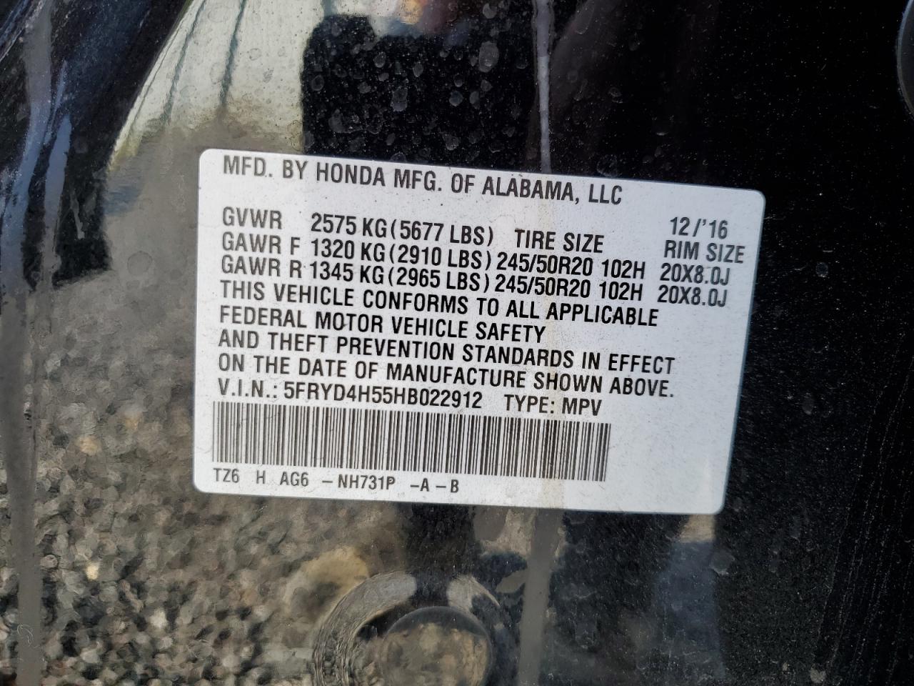 5FRYD4H55HB022912 2017 Acura Mdx Technology