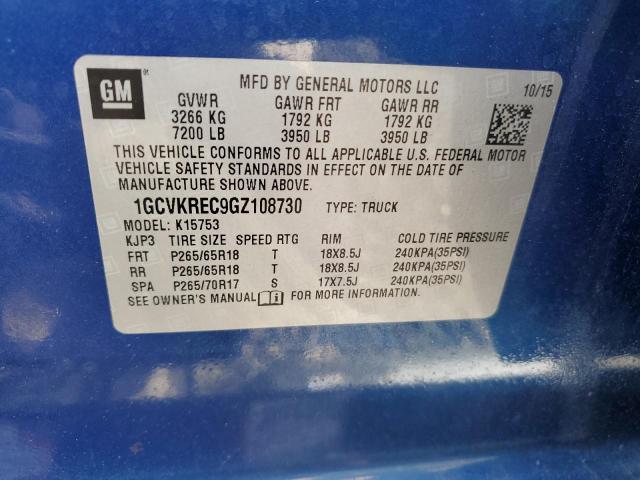 2016 Chevrolet Silverado K1500 Lt VIN: 1GCVKREC9GZ108730 Lot: 53999754