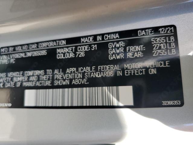 2022 VOLVO S90 B6 INS LVY062ML3NP265095