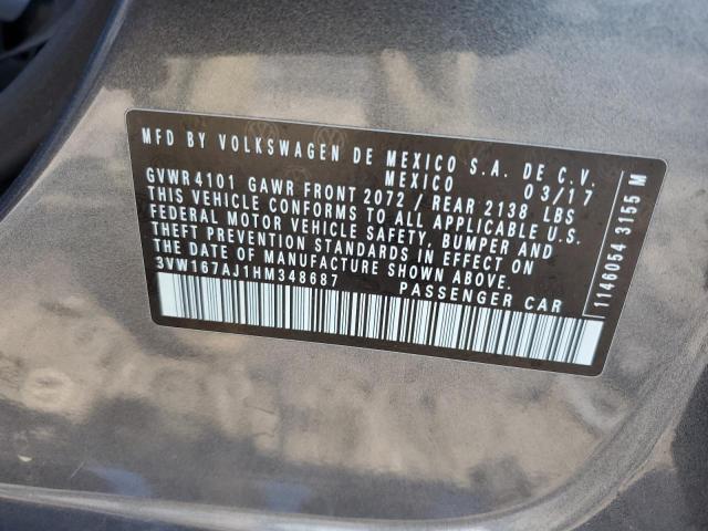 2017 Volkswagen Jetta S VIN: 3VW167AJ1HM348687 Lot: 55739454