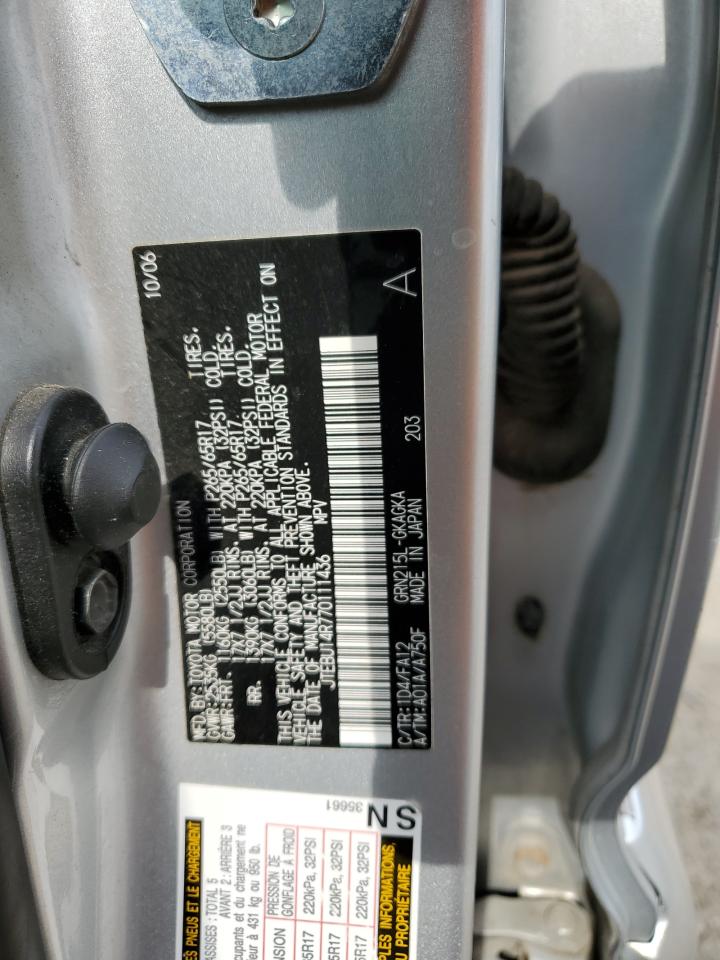 JTEBU14R770111436 2007 Toyota 4Runner Sr5