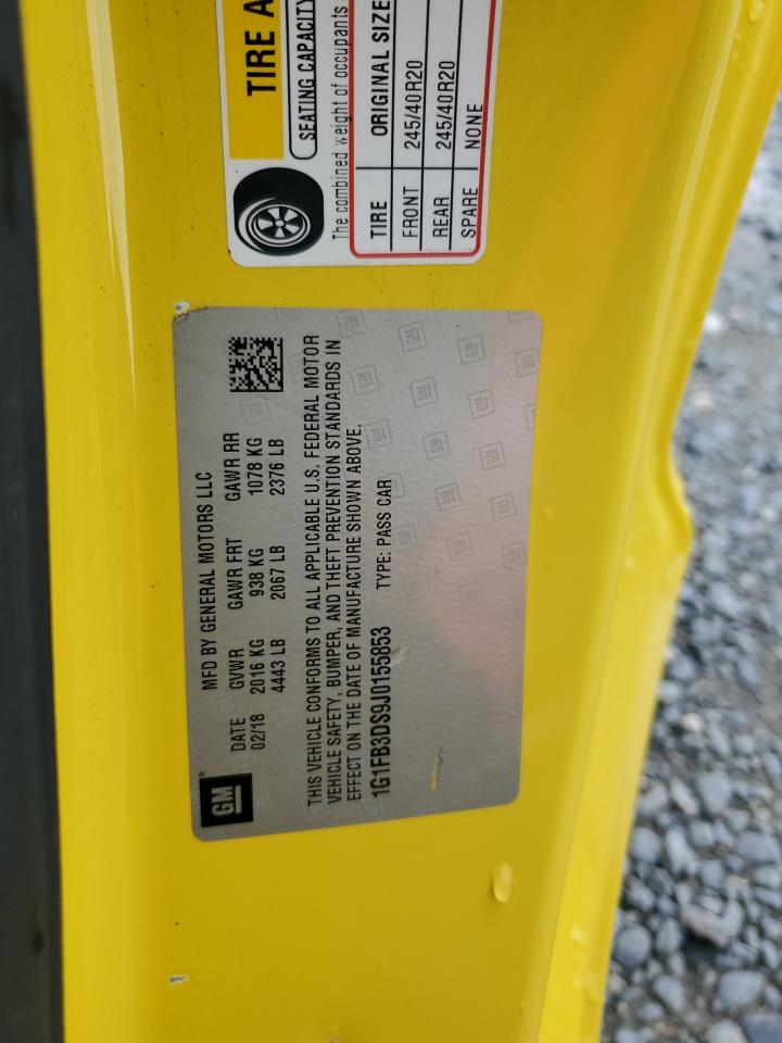 1G1FB3DS9J0155853 2018 Chevrolet Camaro Lt