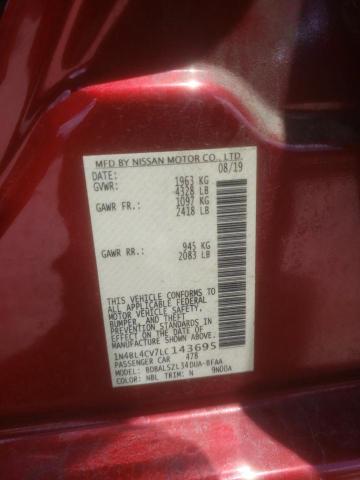 2020 Nissan Altima Sr VIN: 1N4BL4CV7LC143695 Lot: 55641094