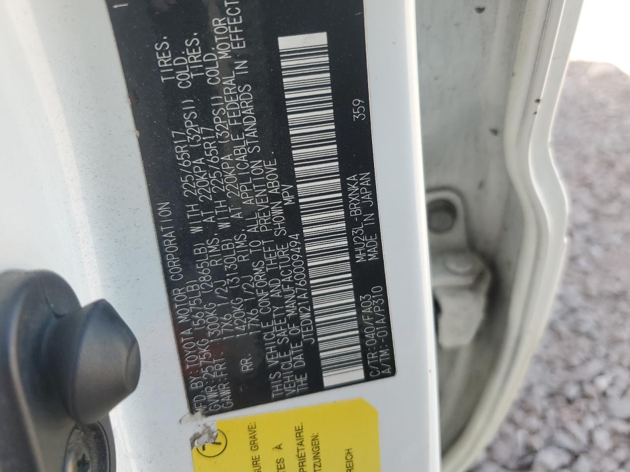 JTEDW21A760009494 2006 Toyota Highlander Hybrid