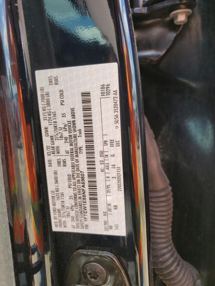 1FTEW1E88NFA69807 2022 Ford F150 Supercrew