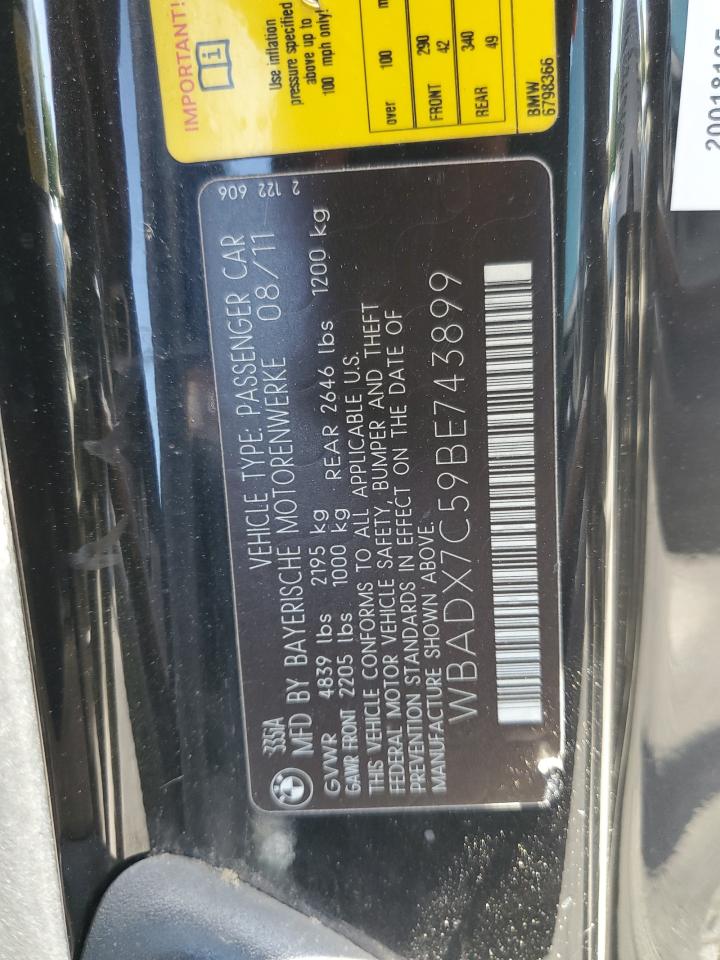 WBADX7C59BE743899 2011 BMW 335 I