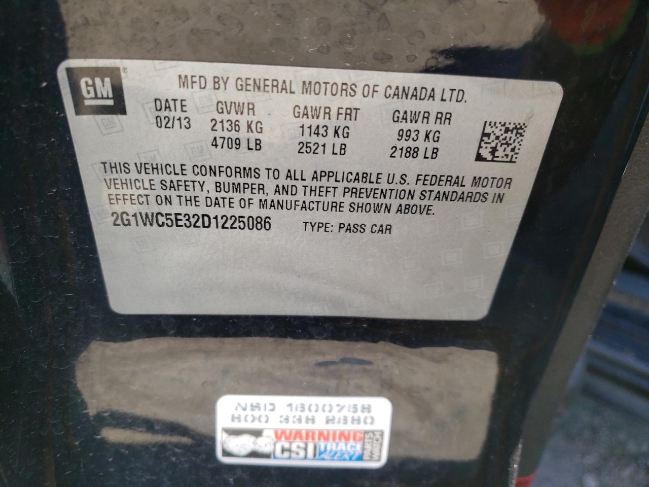 2G1WC5E32D1225086 2013 Chevrolet Impala Ltz