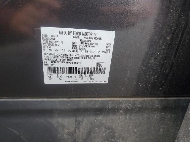 2019 Ford Explorer Limited VIN: 1FM5K7F81KGB16819 Lot: 54927694