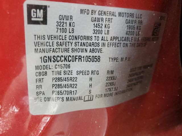 2015 CHEVROLET TAHOE C150 - 1GNSCCKC0FR105058