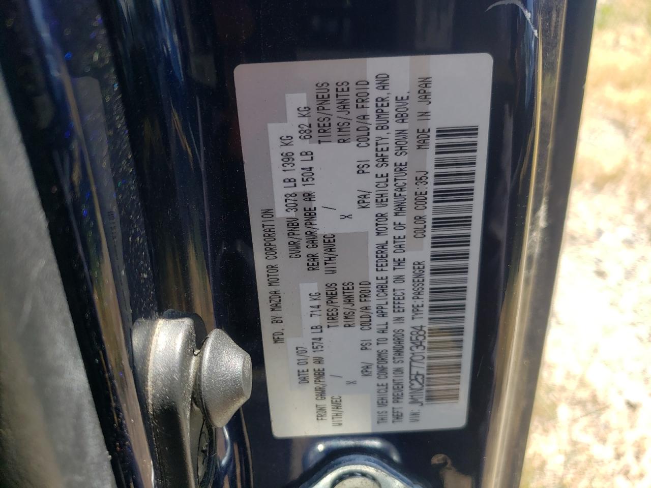 JM1NC25F770134584 2007 Mazda Mx-5 Miata