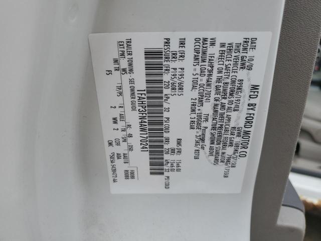 2010 Ford Focus Se VIN: 1FAHP3FN4AW170241 Lot: 56312724