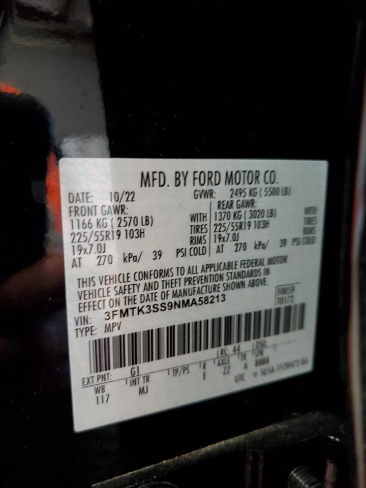 3FMTK3SS9NMA58213 2022 Ford Mustang Mach-E Premium