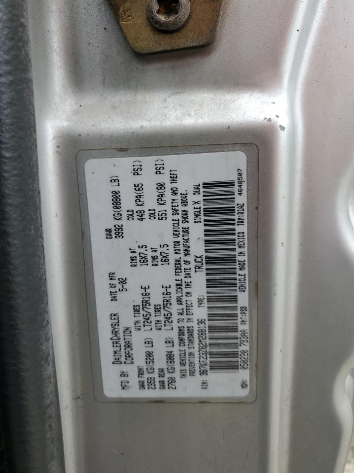 3B7KF23Z82M288136 2002 Dodge Ram 2500