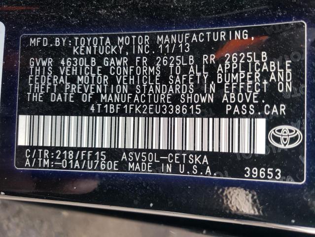 VIN 4T1BF1FK2EU338615 2014 Toyota Camry, L no.12