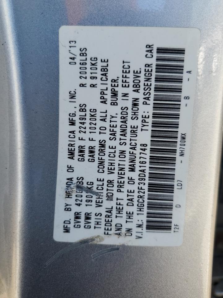 1HGCR2F39DA167748 2013 Honda Accord Lx