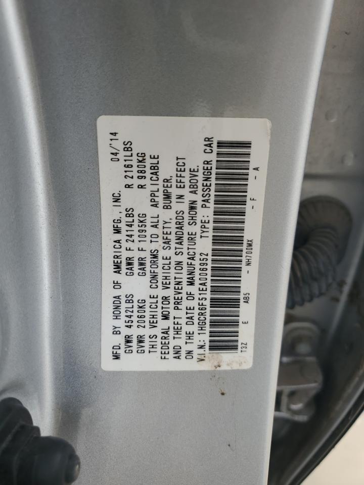 2014 Honda Accord Hybrid Exl vin: 1HGCR6F51EA006952