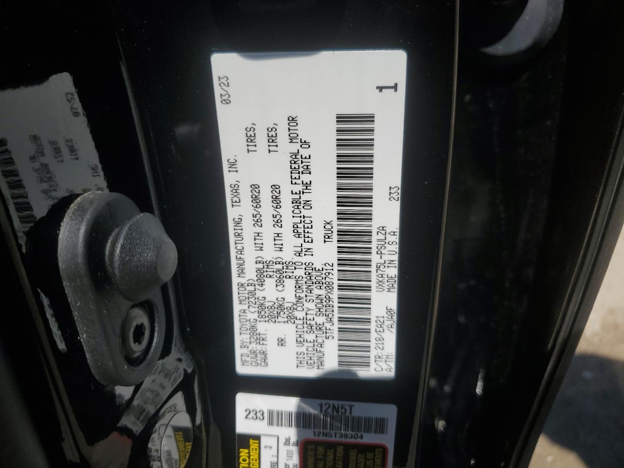 5TFJA5DB9PX087912 2023 Toyota Tundra Crewmax Limited