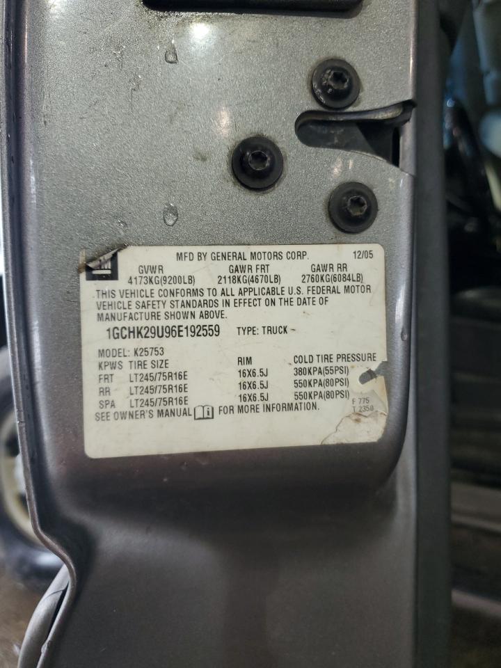 1GCHK29U96E192559 2006 Chevrolet Silverado K2500 Heavy Duty