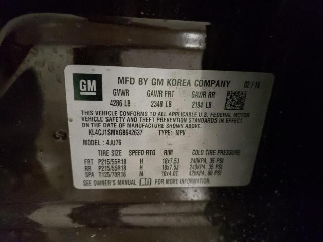 2016 Buick Encore Sport Touring VIN: KL4CJ1SMXGB642637 Lot: 54495044