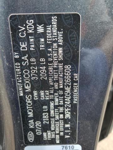 2021 Kia Forte Fe VIN: 3KPF24AD5ME266608 Lot: 53896354