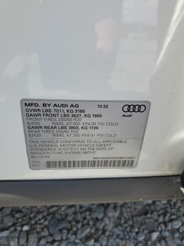 2021 Audi E-Tron Premium VIN: WA1AAAGE5MB010441 Lot: 56303714