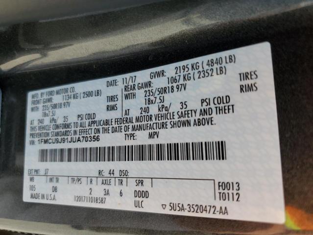 2018 FORD ESCAPE TIT - 1FMCU9J91JUA70356