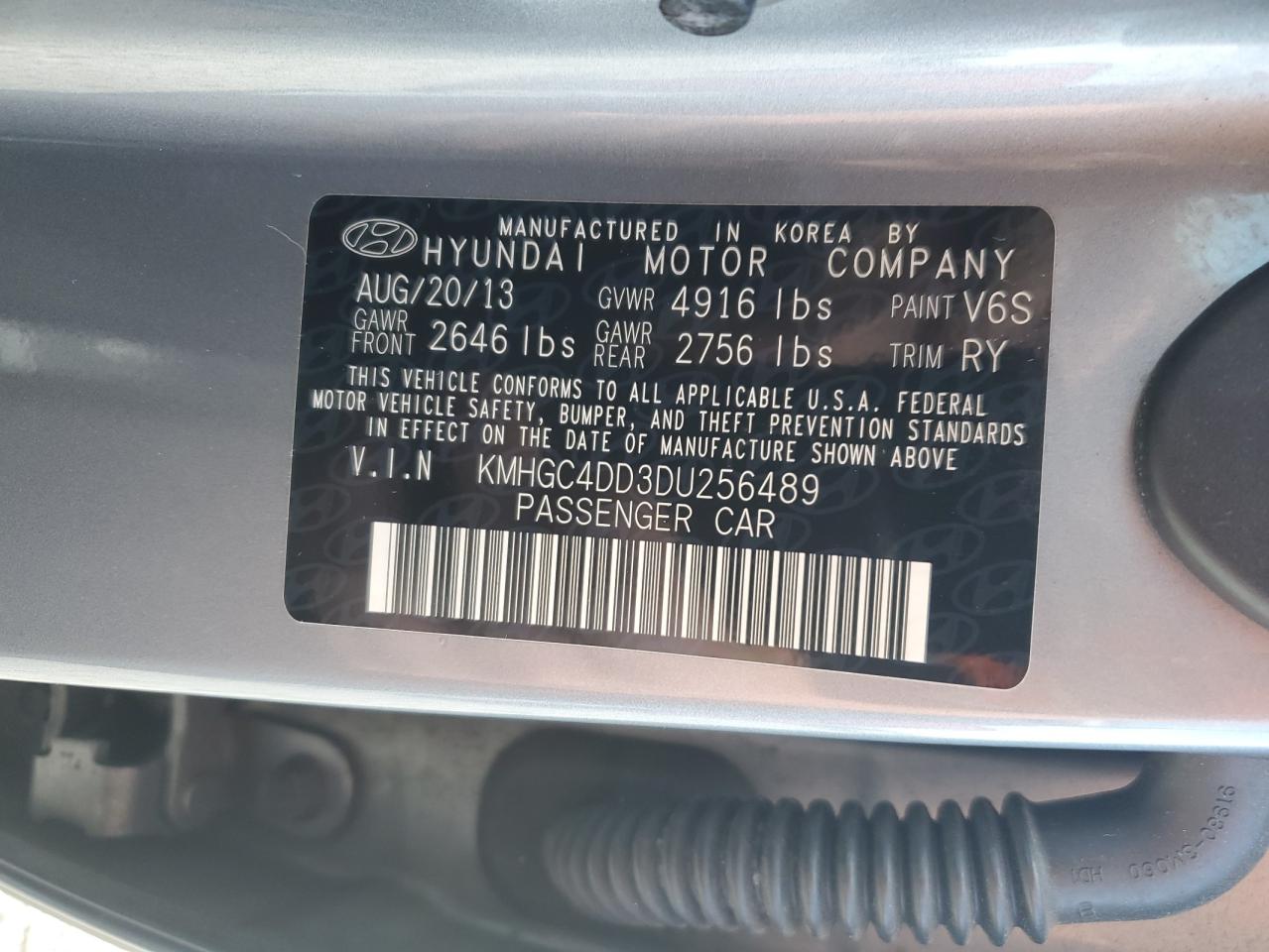 KMHGC4DD3DU256489 2013 Hyundai Genesis 3.8L