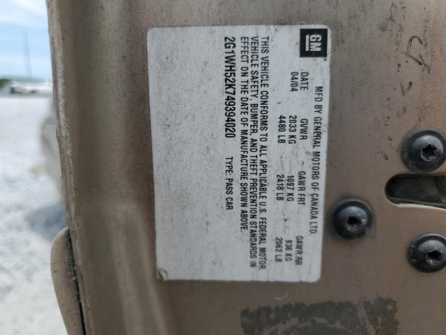 2004 Chevrolet Impala Ls VIN: 2G1WH52K749394020 Lot: 57020514